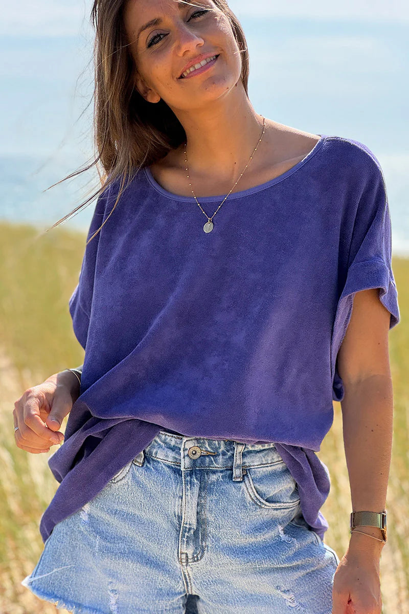 Purple Terry Cloth Blouse