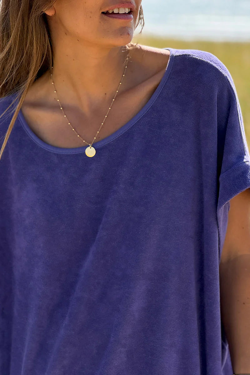 Purple Terry Cloth Blouse