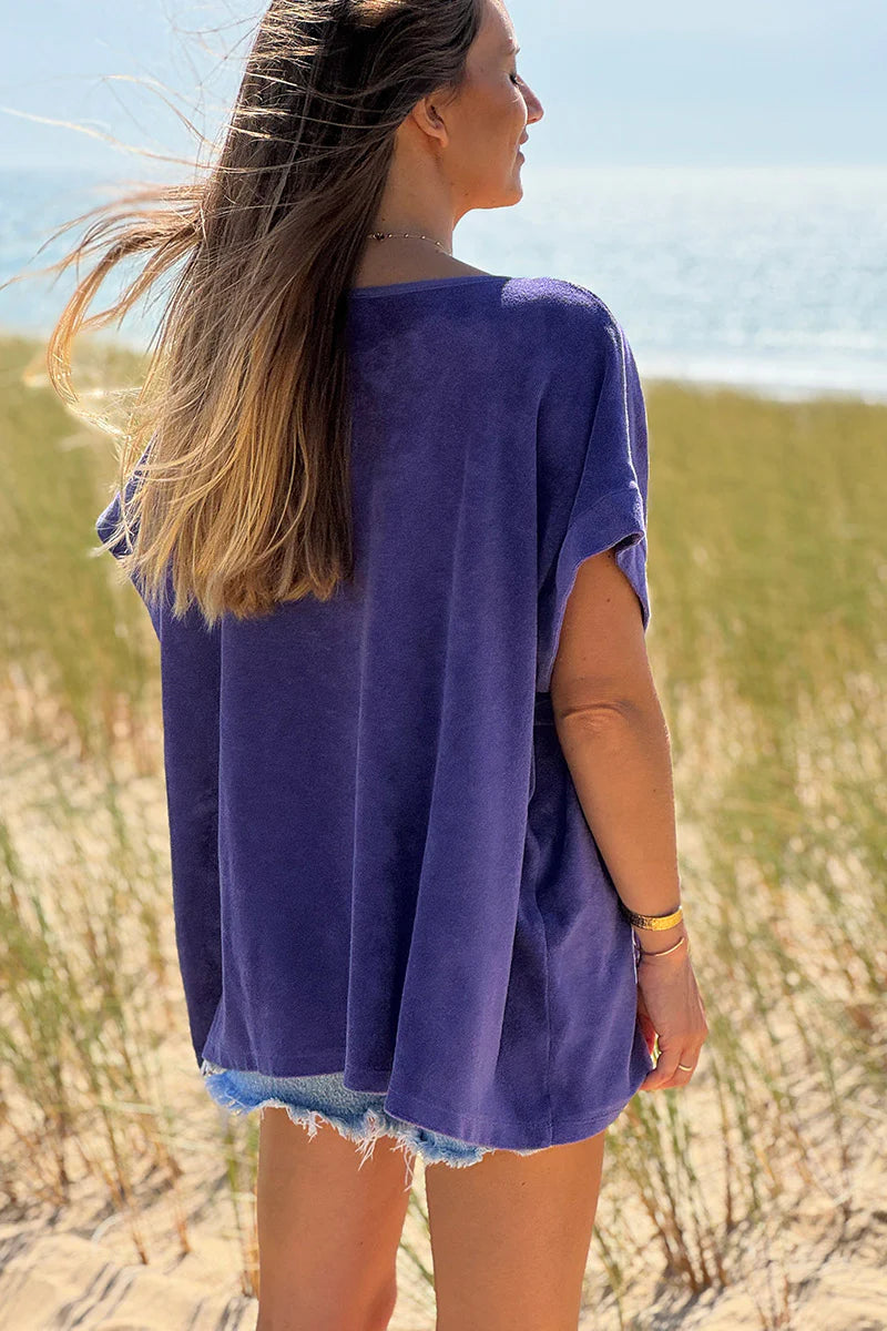 Purple Terry Cloth Blouse