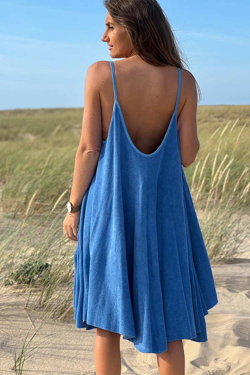 Royal Blue Terry Cloth Swing Dress