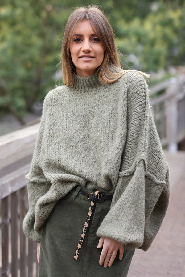 Oversized khaki jumper hotsell