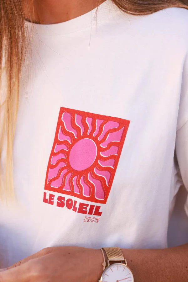 White Le Soleil Jersey Tee