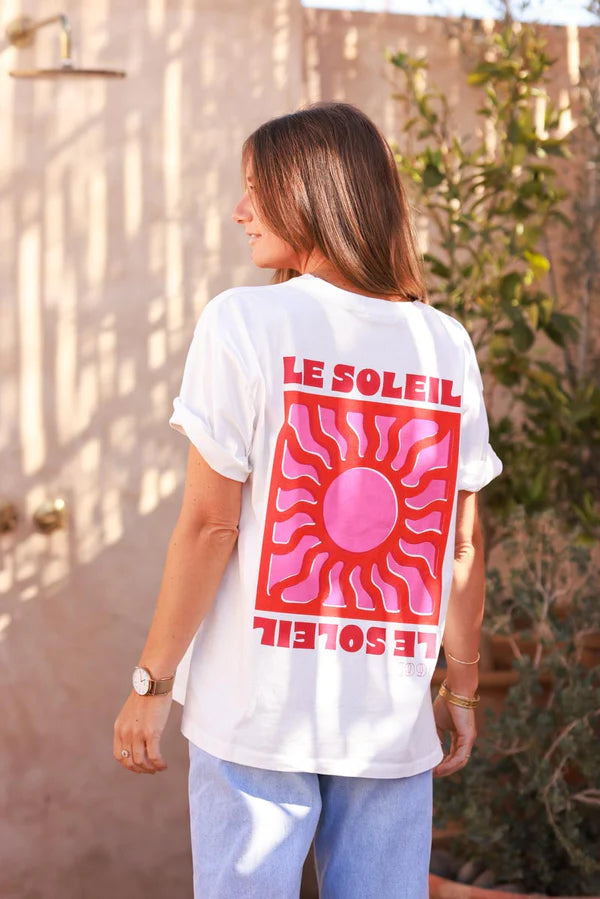 White Le Soleil Jersey Tee