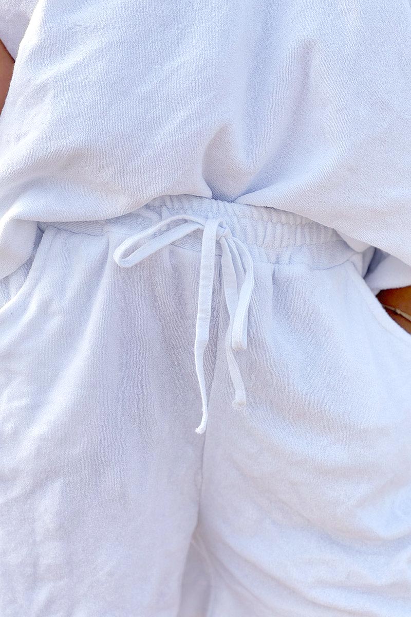 White Terry Cloth Shorts
