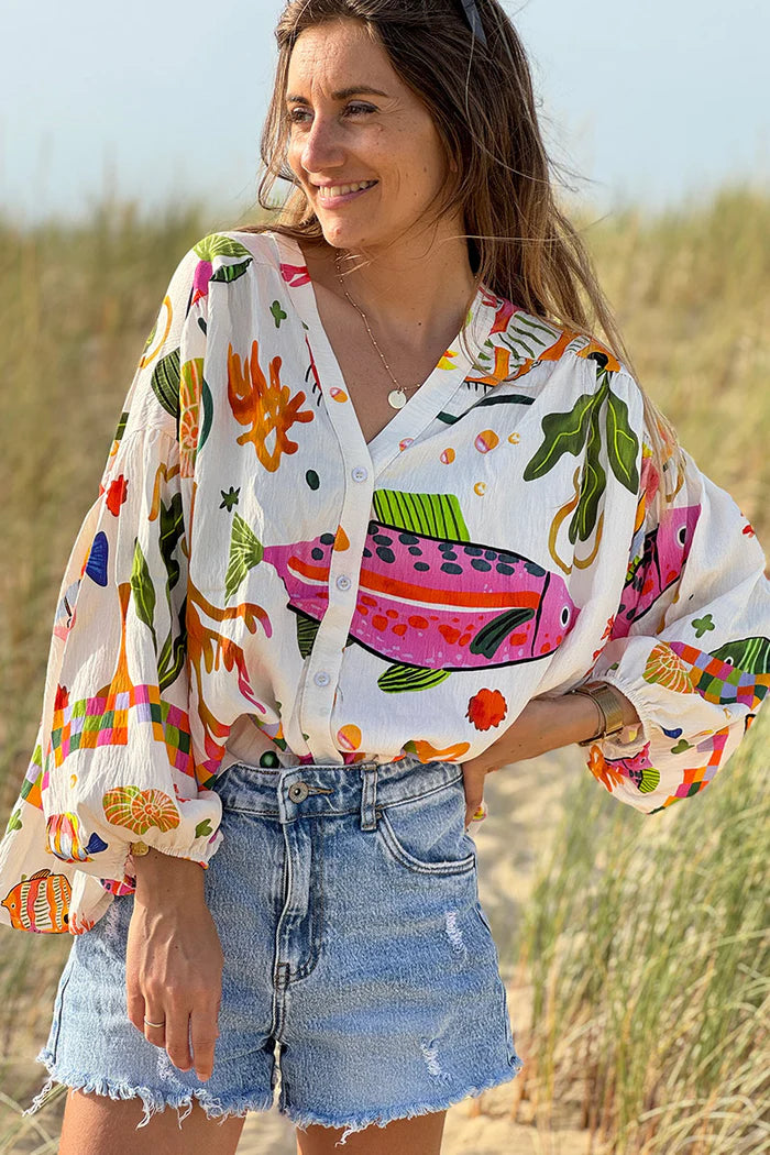 White Under the Sea Boho Blouse