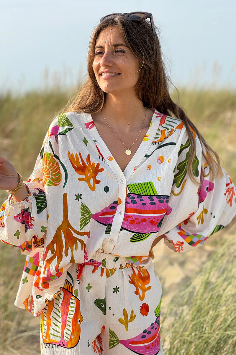 White Under the Sea Boho Blouse