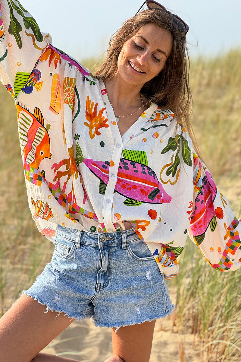 White Under the Sea Boho Blouse