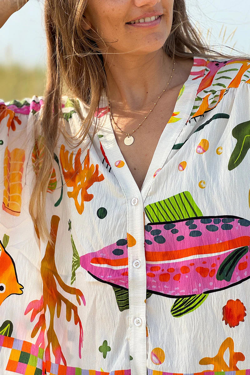 White Under the Sea Boho Blouse