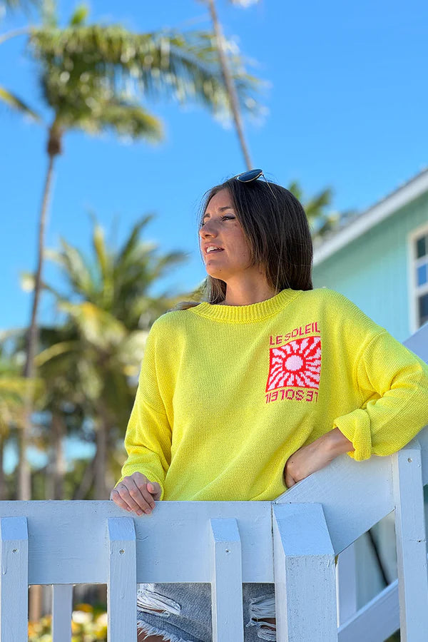 Yellow Le Soleil Lightweight Knit Sweater