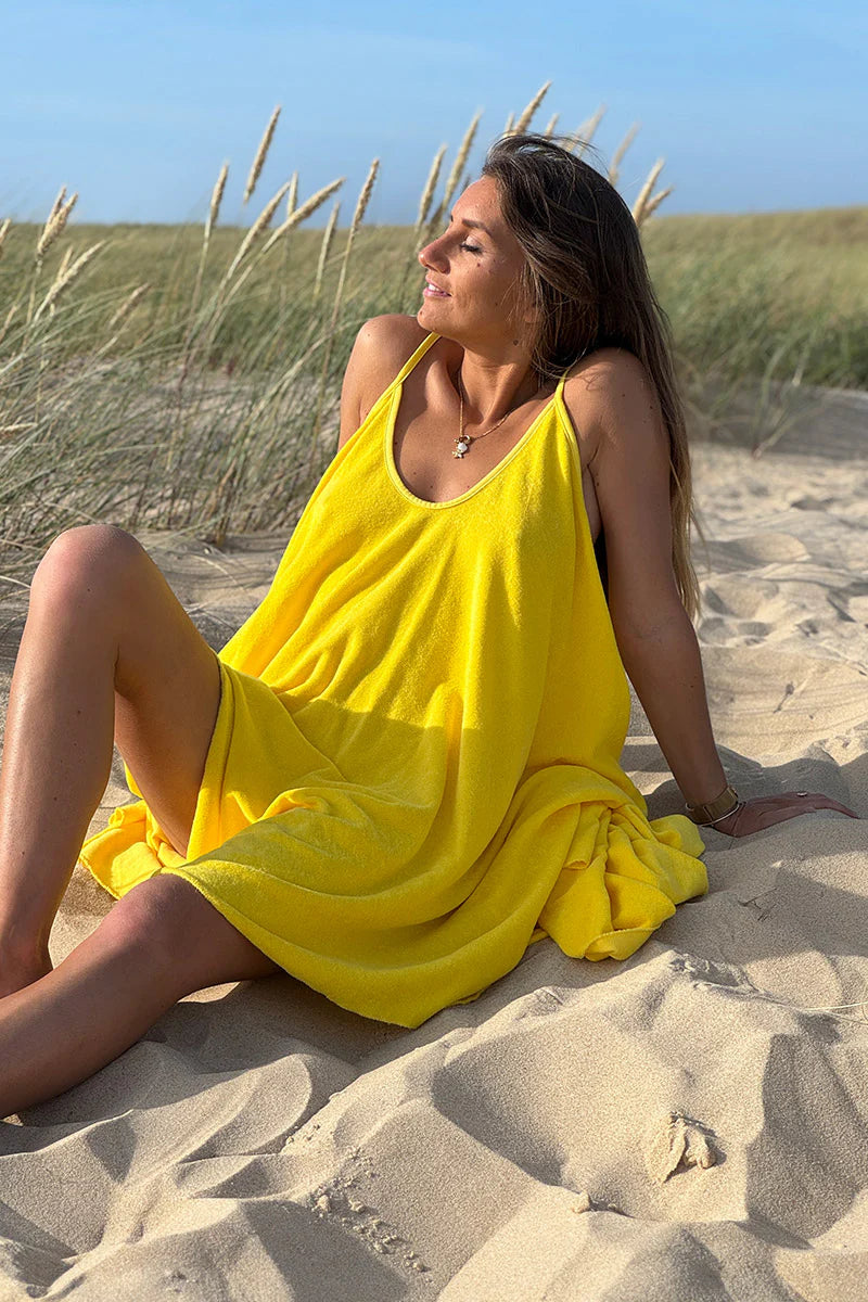 Yellow Terry Cloth Swing Dress