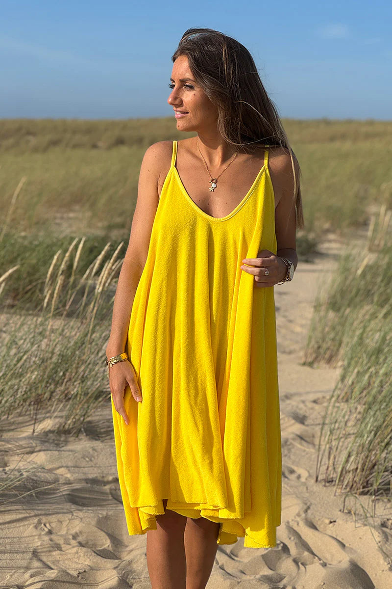 Yellow Terry Cloth Swing Dress