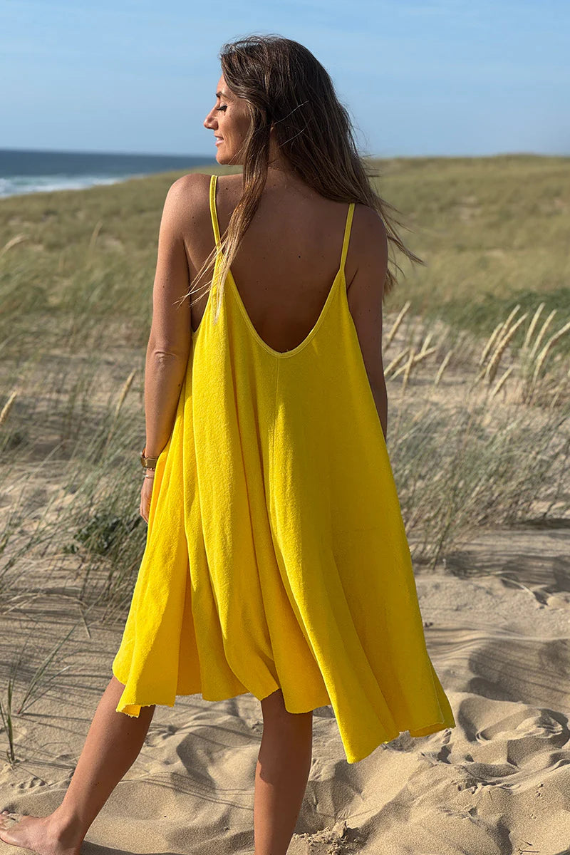 Yellow Terry Cloth Swing Dress