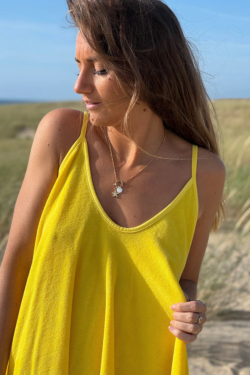 Yellow Terry Cloth Swing Dress