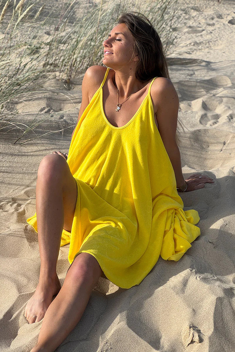Yellow Terry Cloth Swing Dress