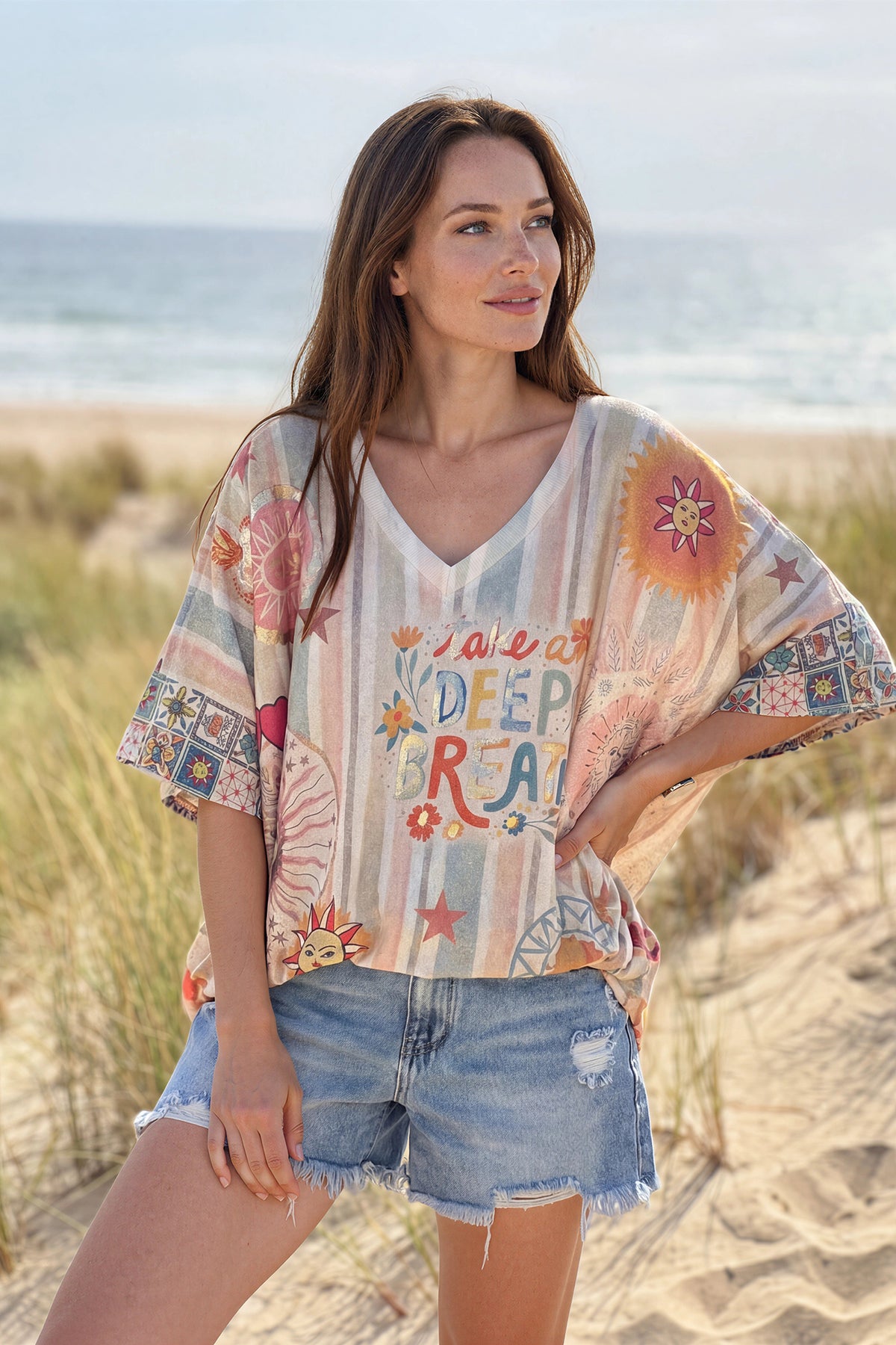Beige Meditations Glitter Knit Top