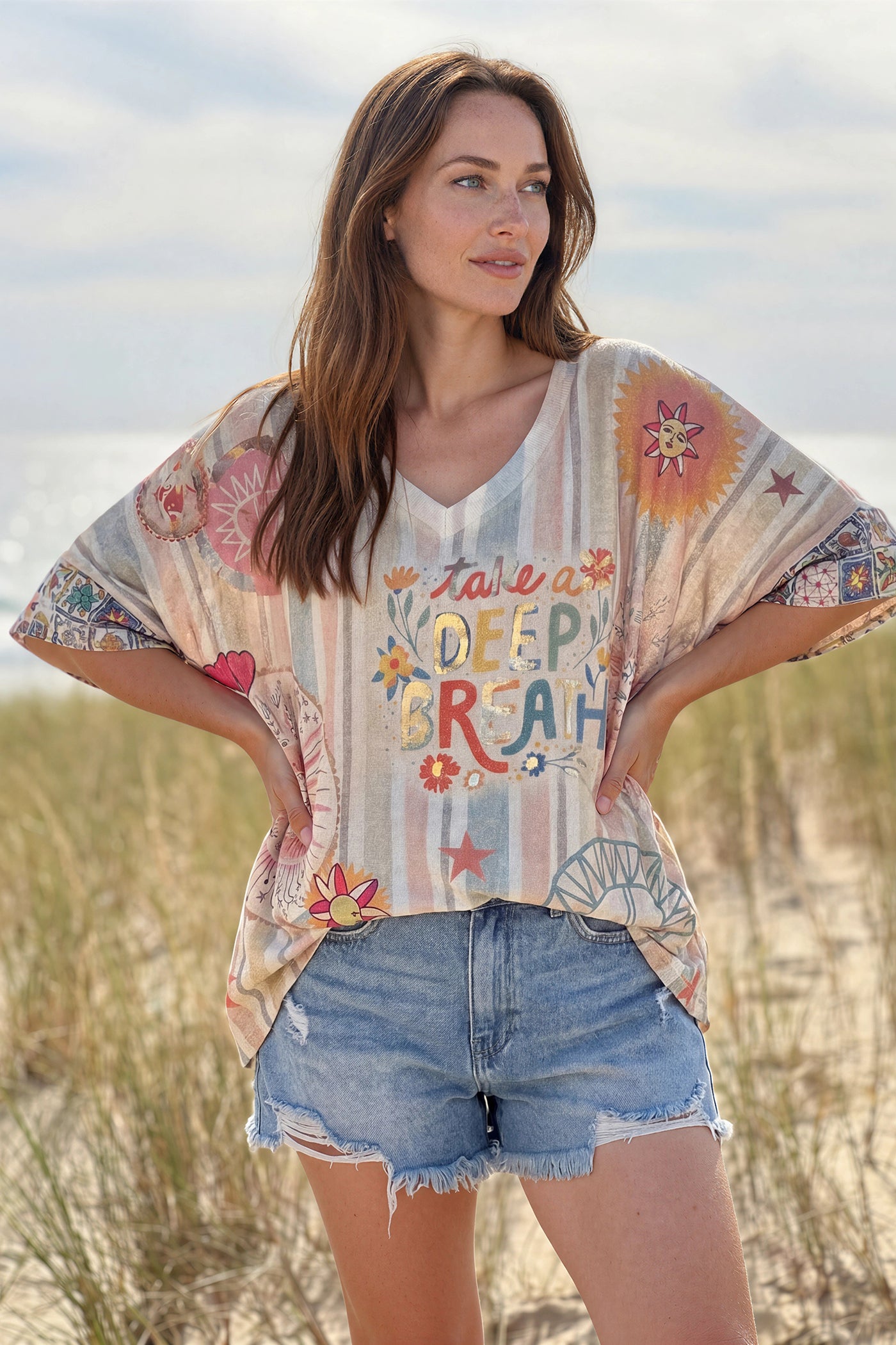 Beige Meditations Glitter Knit Top