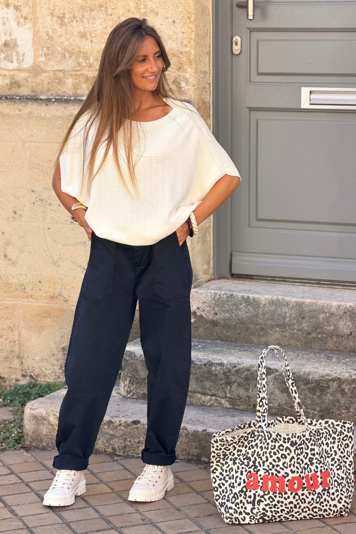Black Wide-Leg Carpenter Jeans