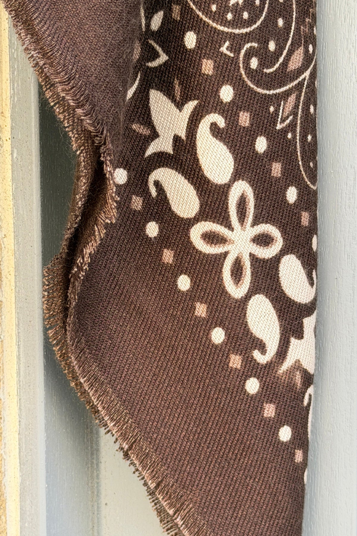 Brown Western Paisley Viscose Scarf