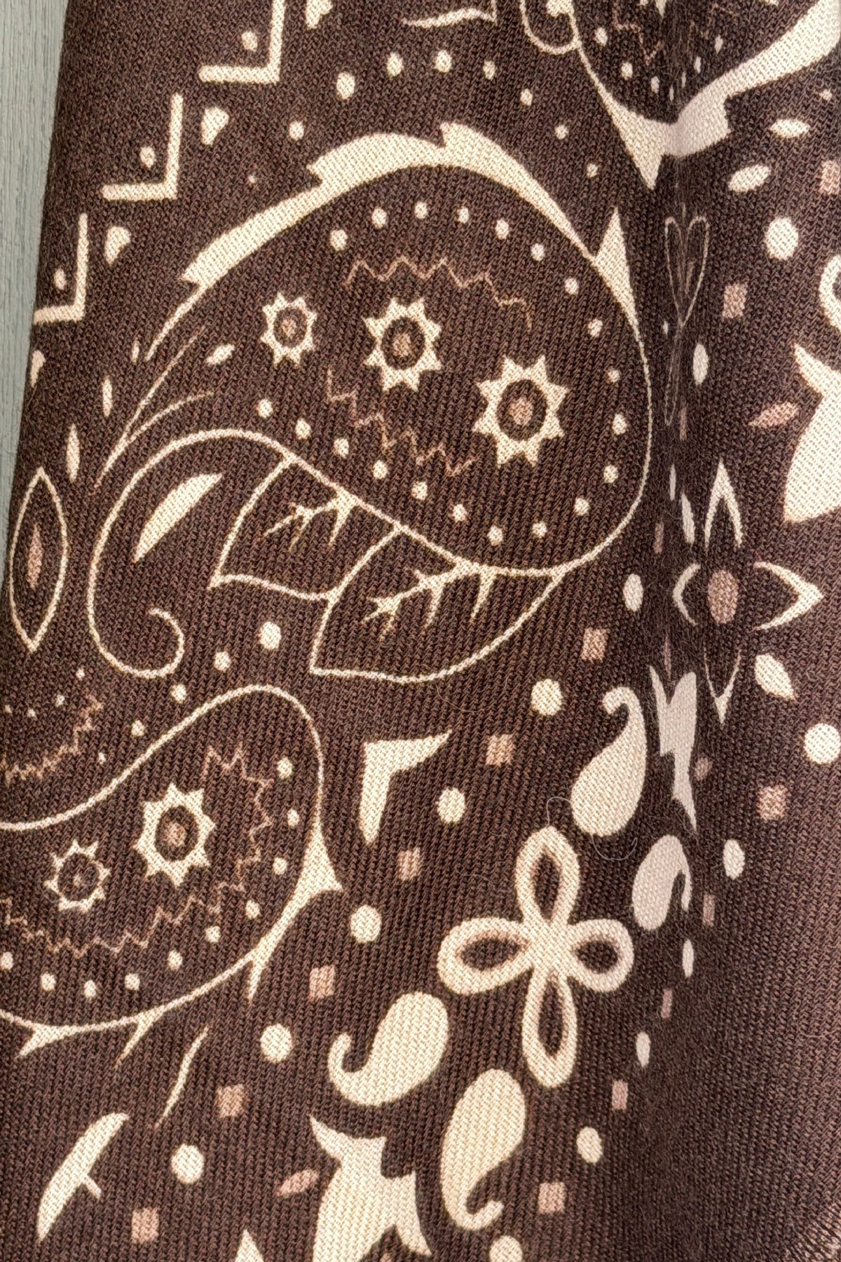 Brown Western Paisley Viscose Scarf
