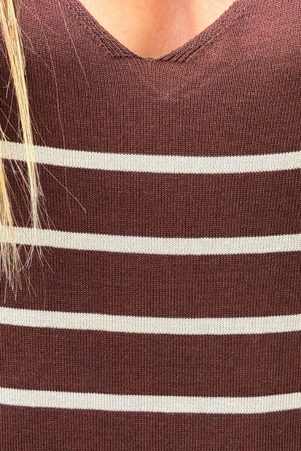 Chocolate Stripe Knit Maxi Dress