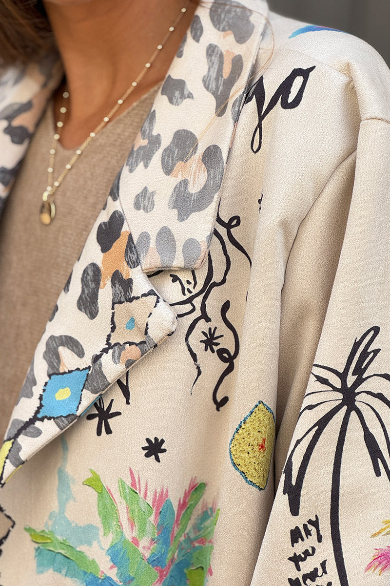 Cream Tropical Dreams Duster Jacket