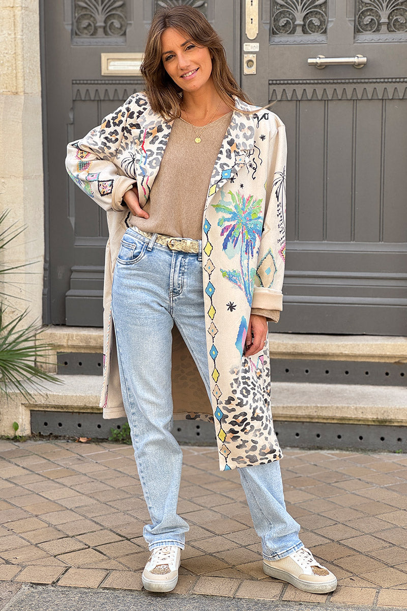 Cream Tropical Dreams Duster Jacket