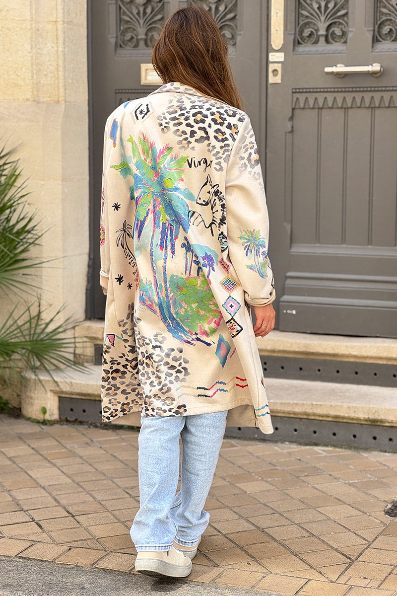 Cream Tropical Dreams Duster Jacket
