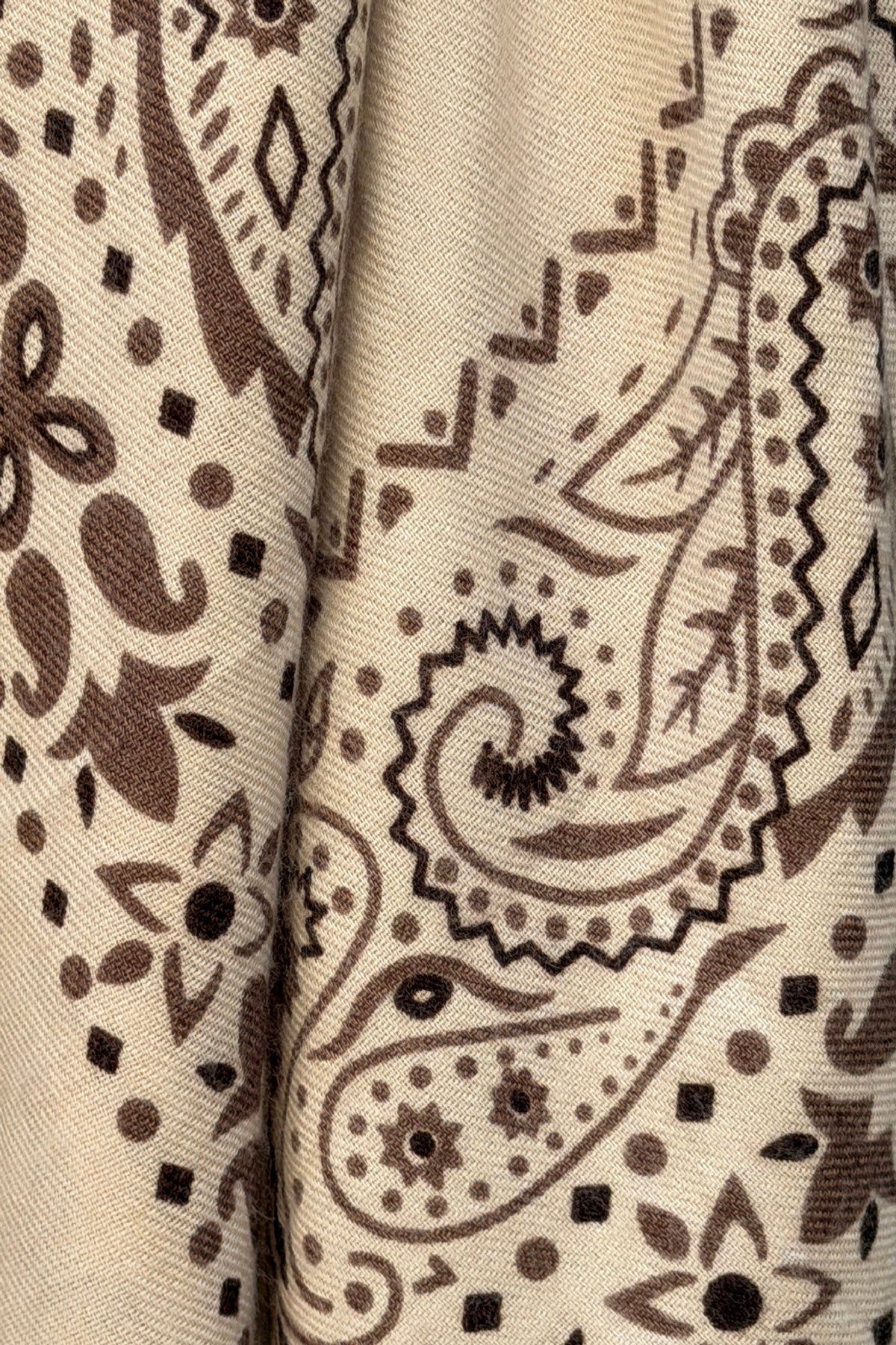 Cream Western Paisley Viscose Scarf
