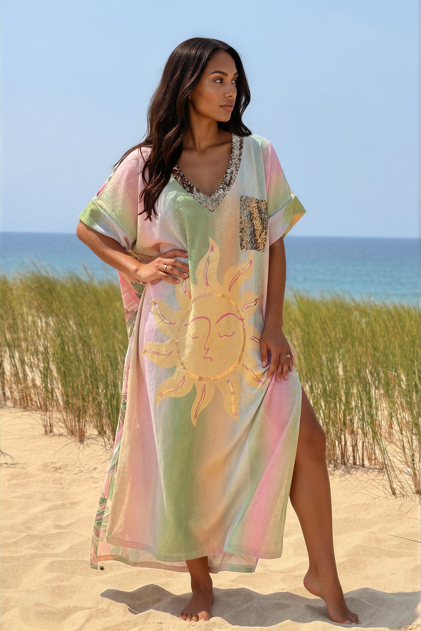 Glitter Knit Sun Caftan