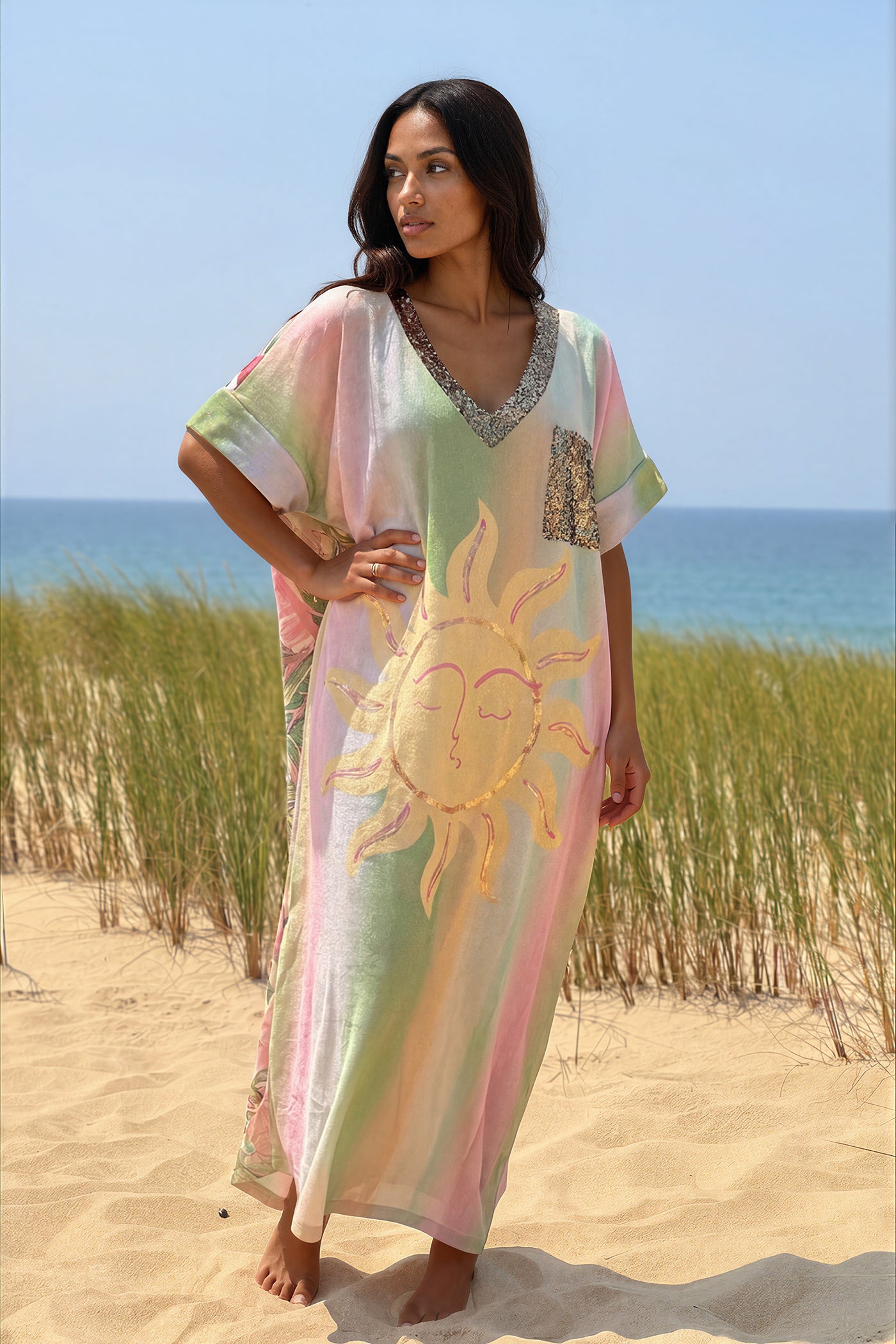 Glitter Knit Sun Caftan