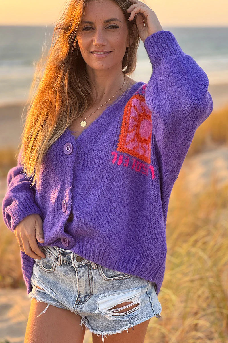 Grape Knit “Le Soleil” Cardigan Sweater