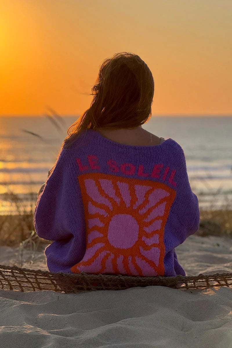 Grape Knit “Le Soleil” Cardigan Sweater
