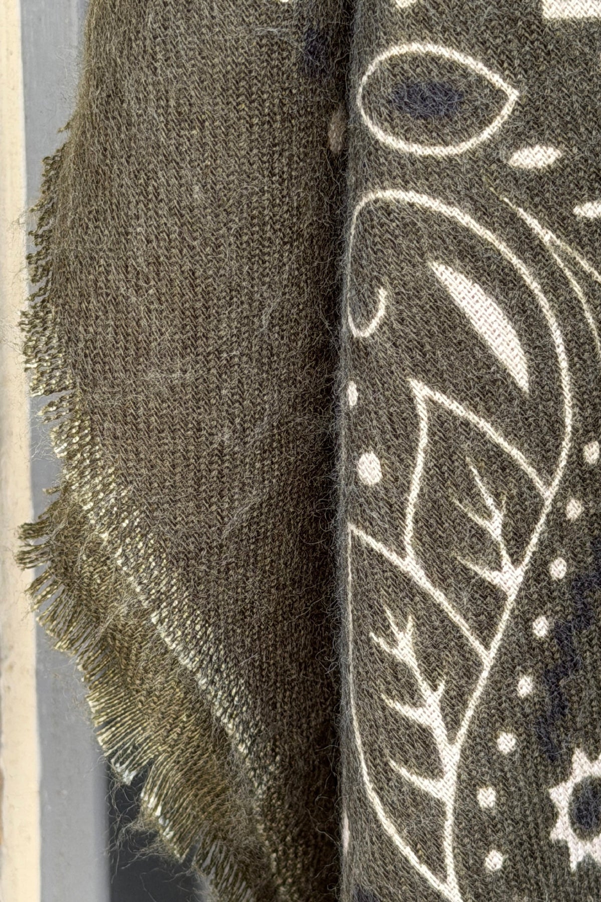 Olive Western Paisley Viscose Scarf