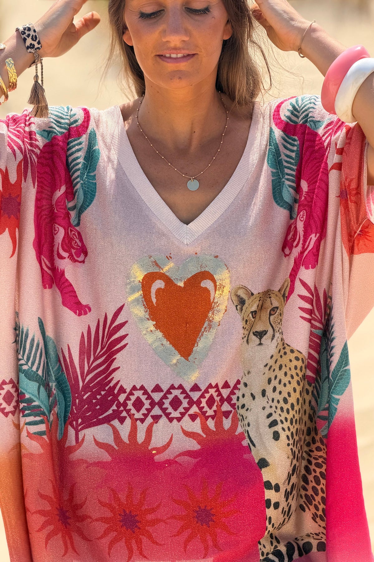 Pink “Happiness is Life” Dolman Sleeve Top