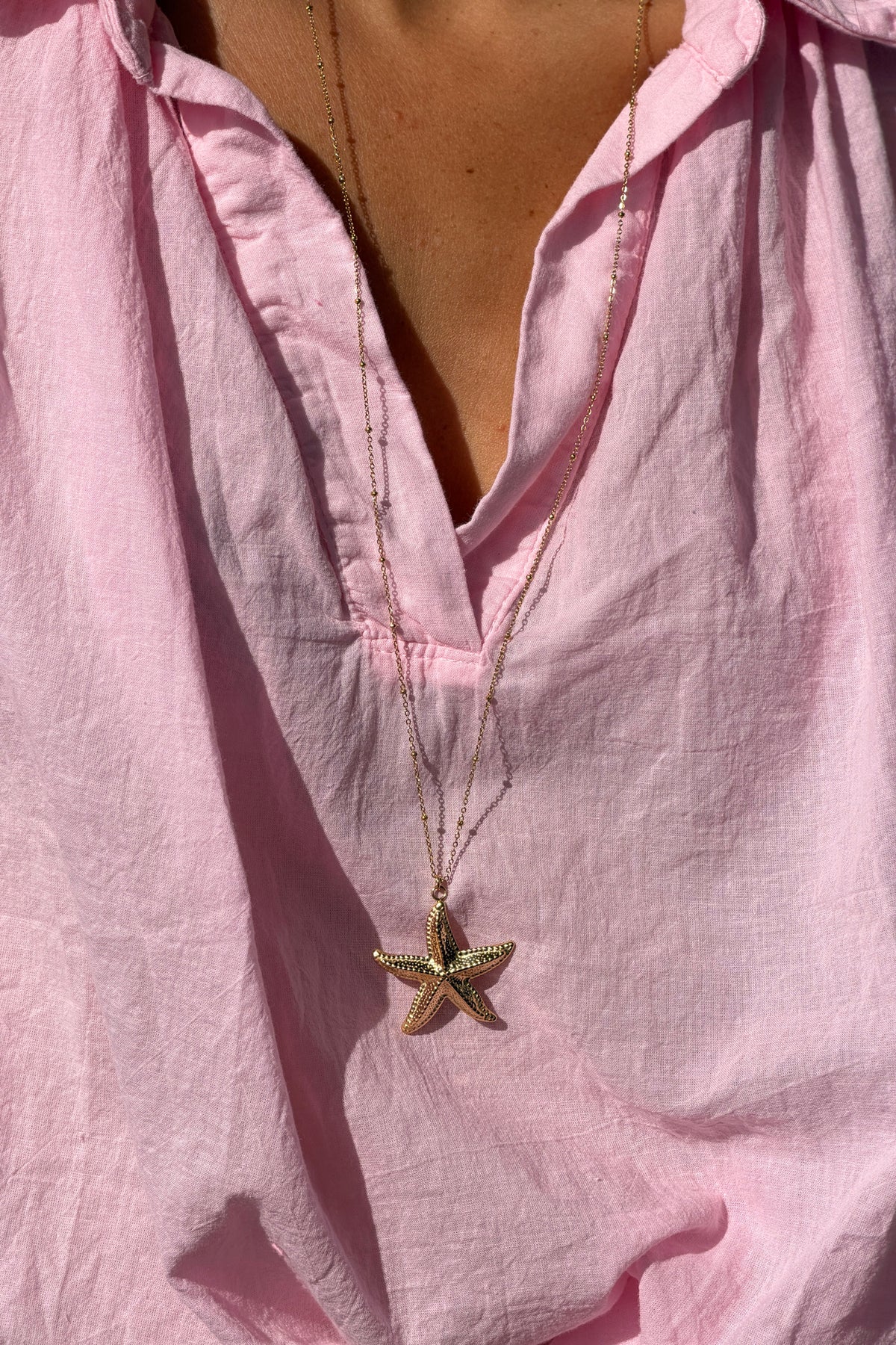 Pink Lightweight Woven Collared Blouse