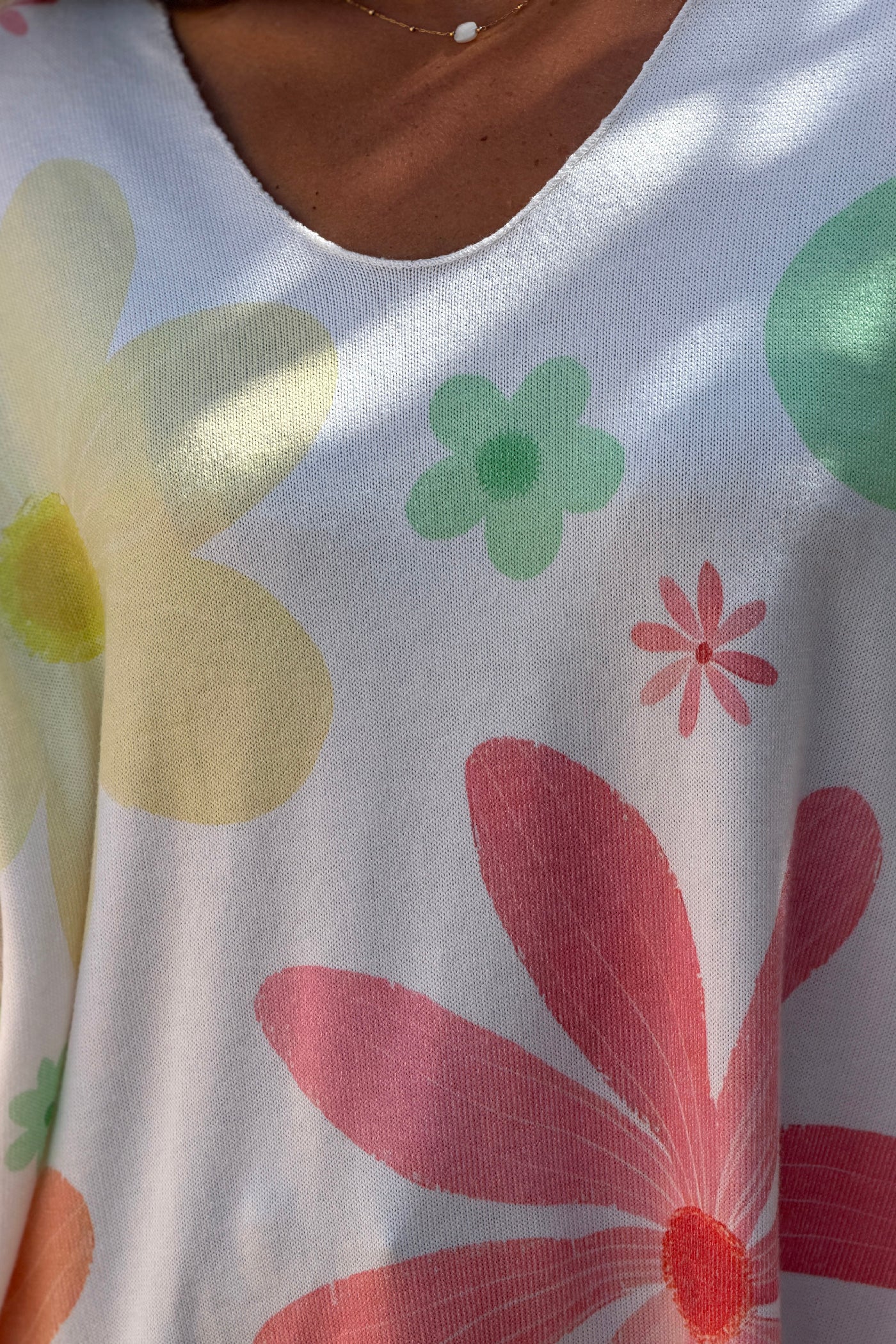 Pink Floral Angora Knit Top