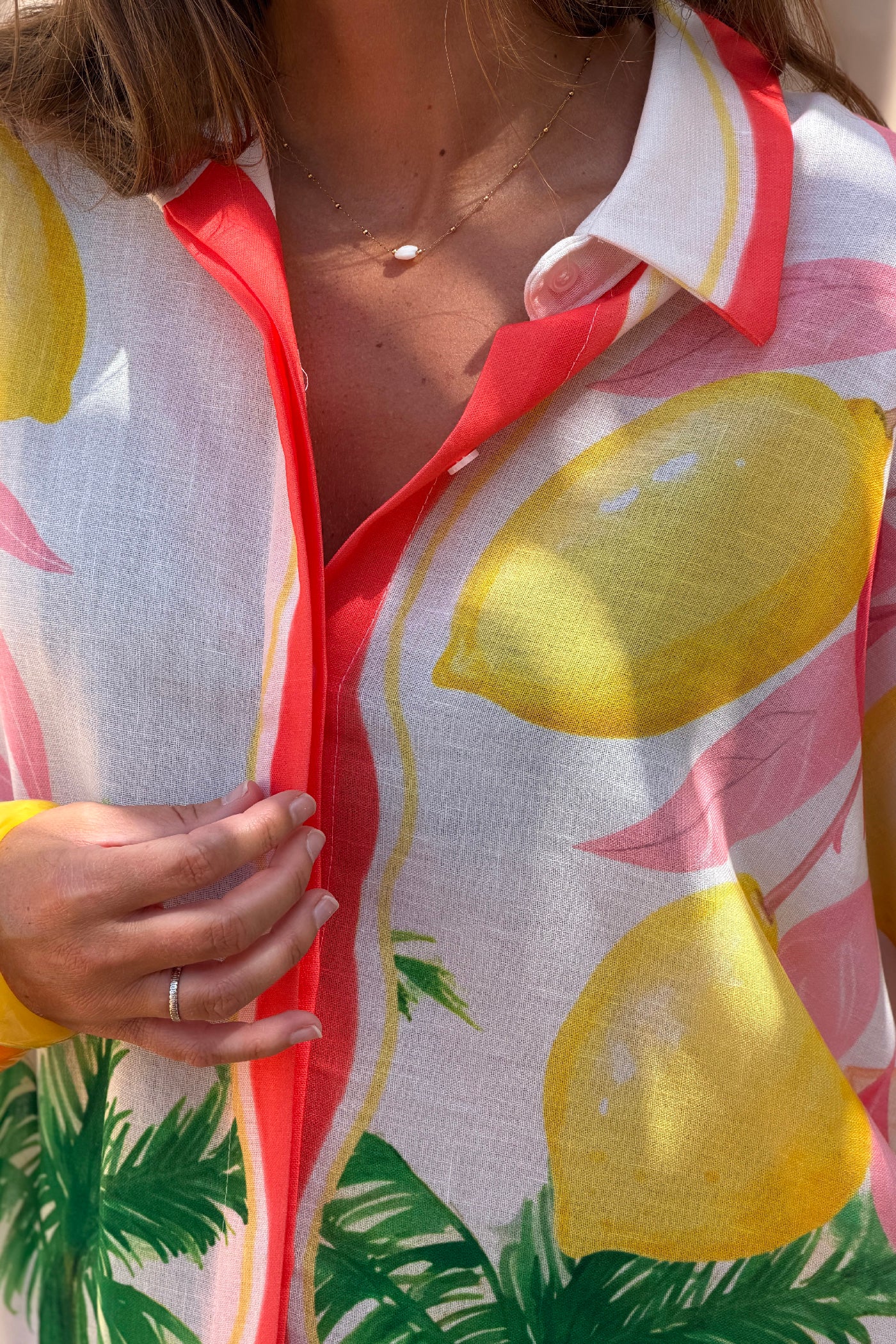 White “Good Things Are Coming” Button-Down Caftan