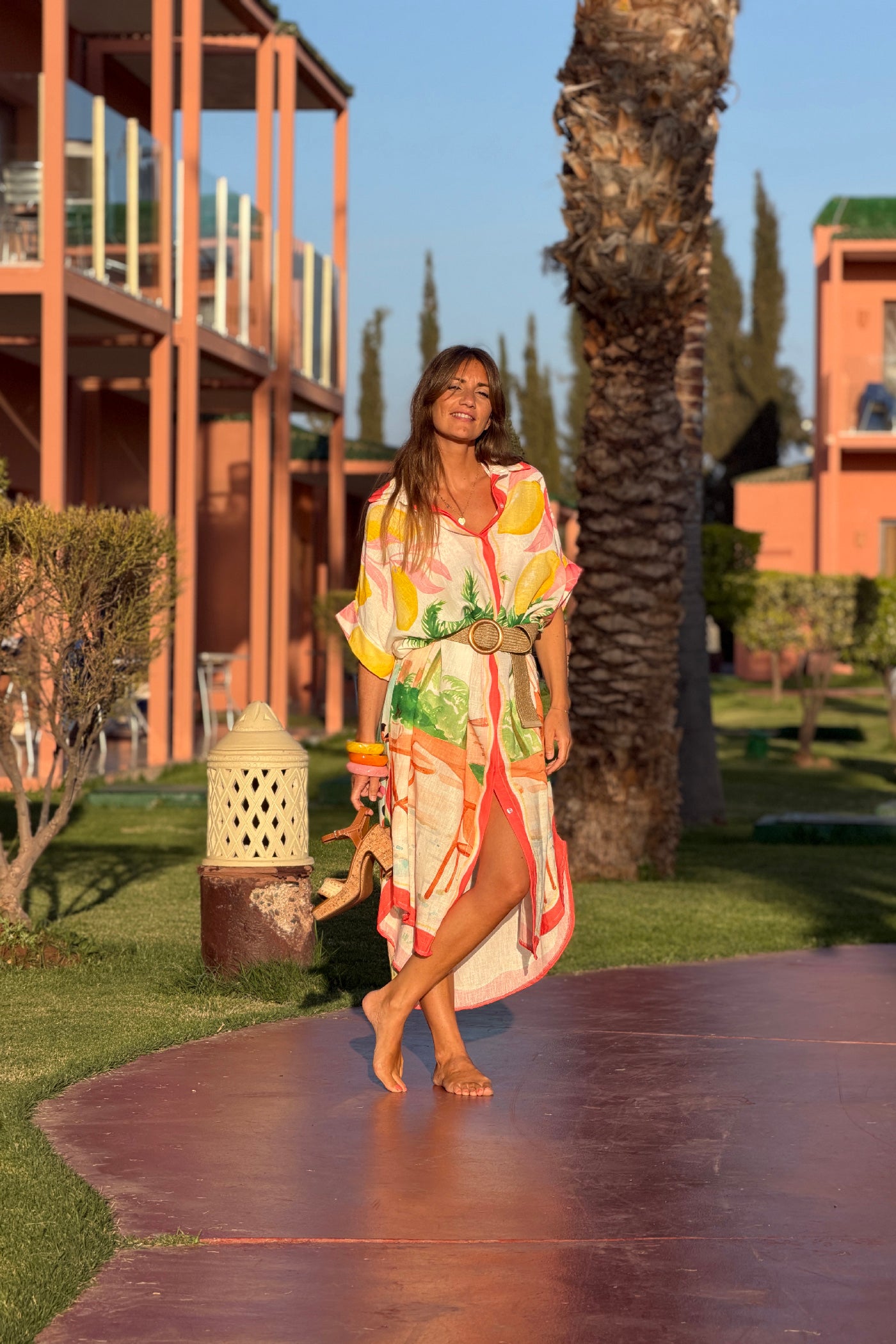 White “Good Things Are Coming” Button-Down Caftan