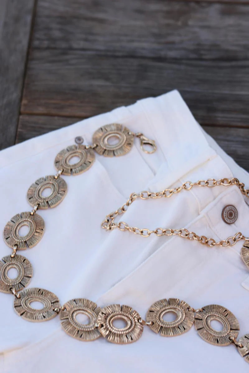 Antique Golden Medallions Necklace