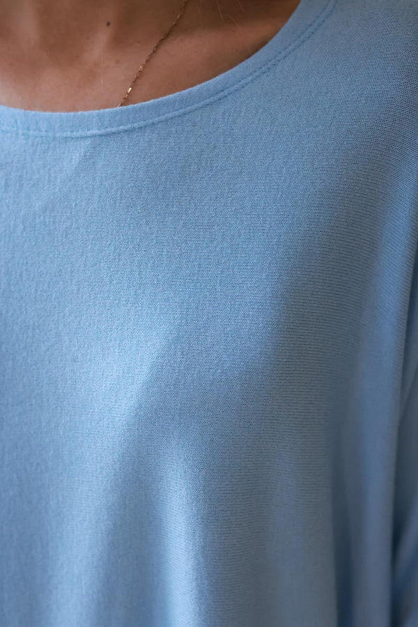 Baby Blue Oversized Batwing Sweater