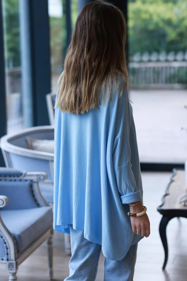 Baby Blue Oversized Batwing Sweater