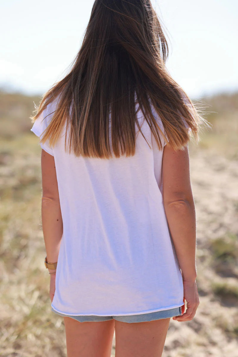 Beige “Amour” Collegiate Tee