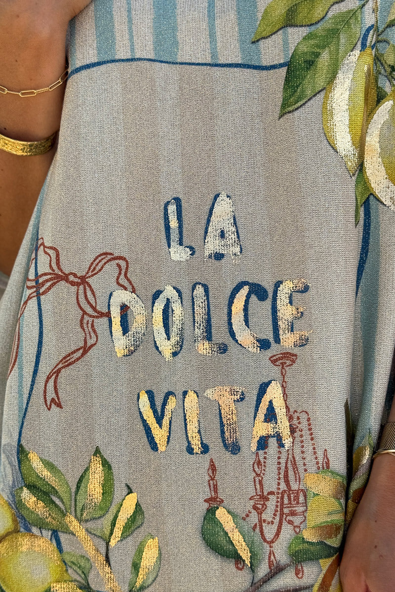 Beige La Dolce Vita Glitter Knit Top