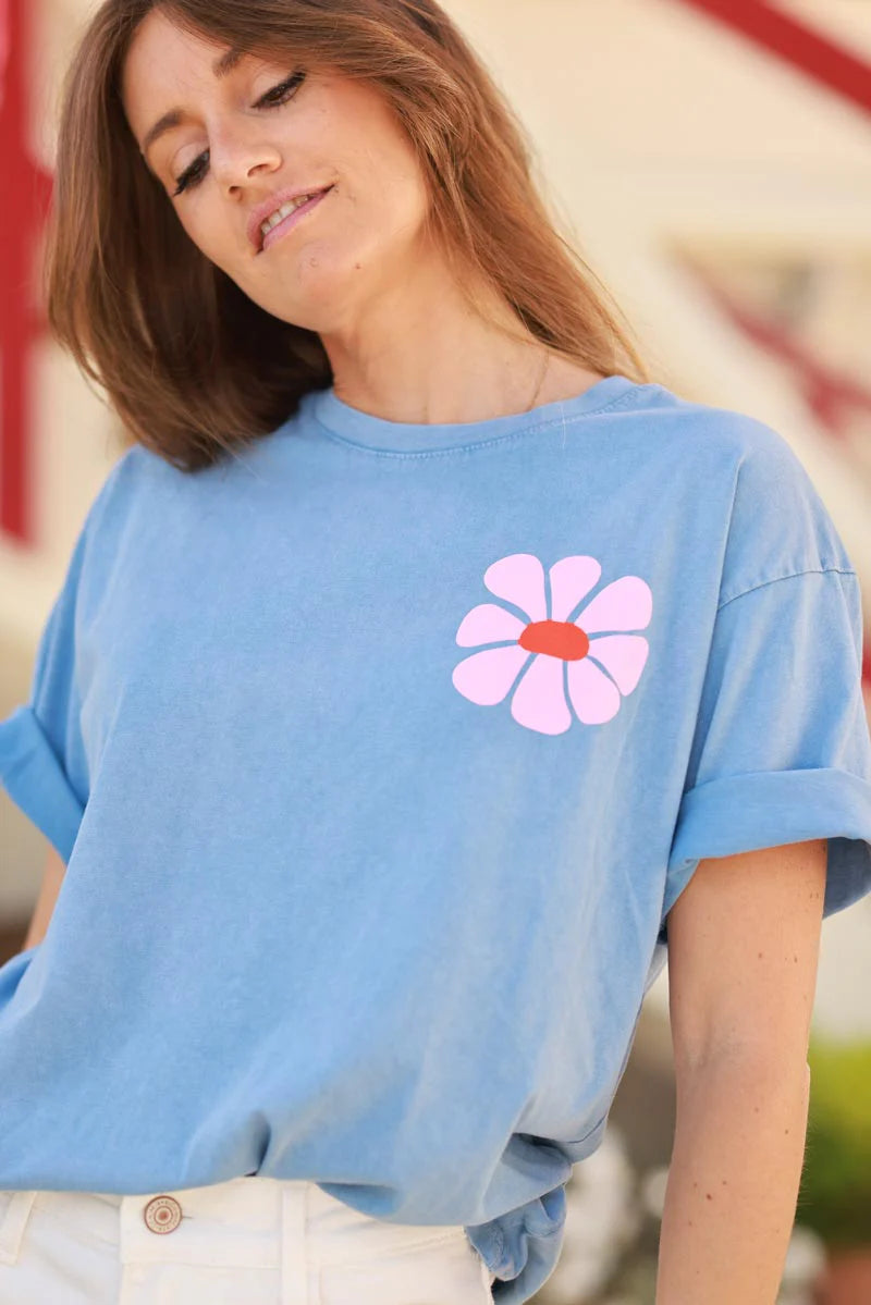 Blue Hibiscus Surf Style Tee