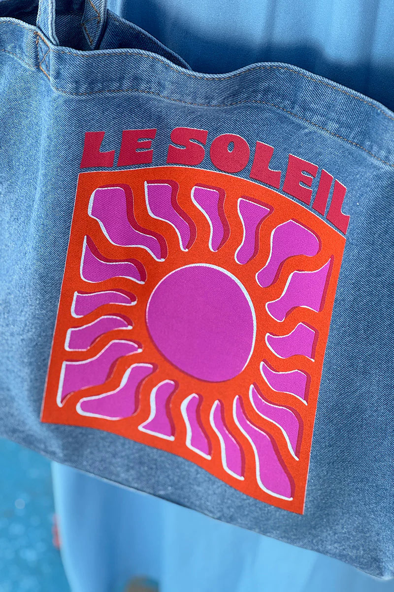 Blue Jean Wash Denim Le Soleil Tote