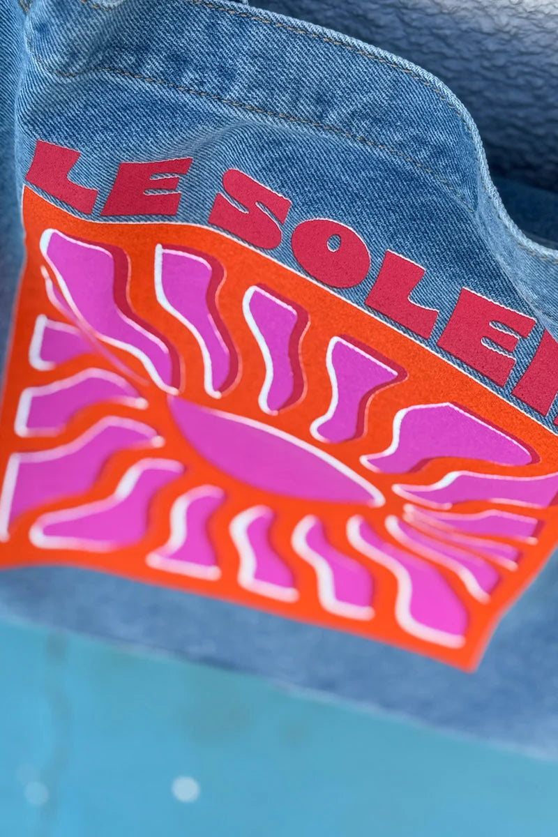 Blue Jean Wash Denim Le Soleil Tote