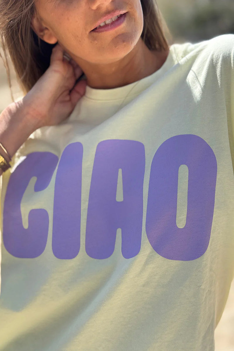 Butter Yellow “CIAO” Italian Tee