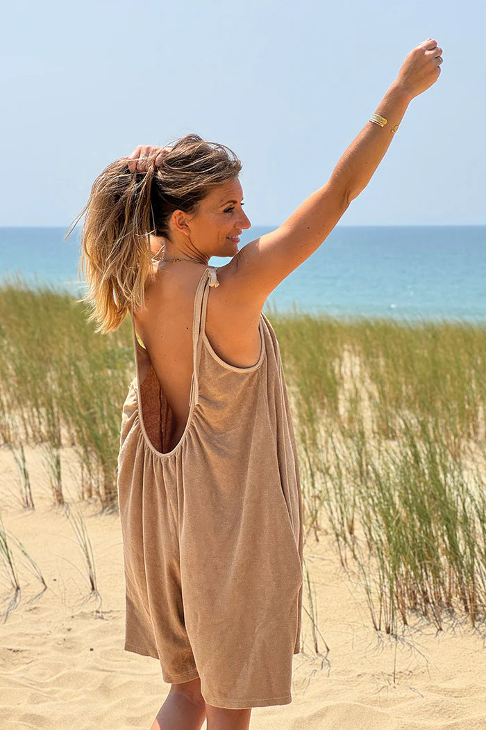 Cafe Gauze Tie-Shoulder Playsuit