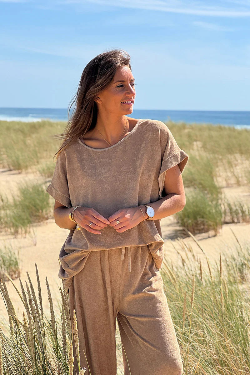 Cafe Terry Cloth Blouse