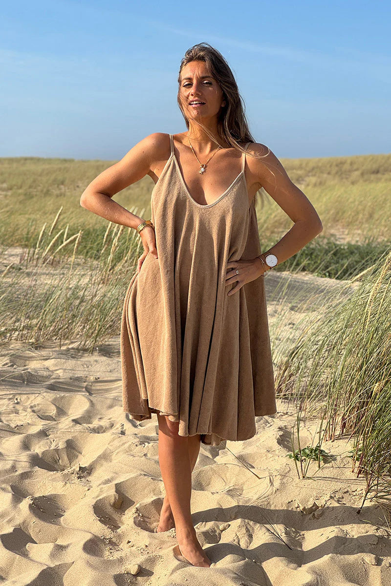 Cafe Terry Cloth Swing Dress